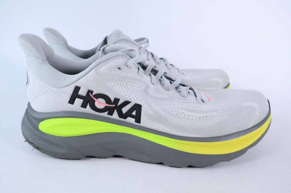 Hoka Clifton 10 Men's Size 12D White Running Shoes Sneakers 1162030 SRDST #315